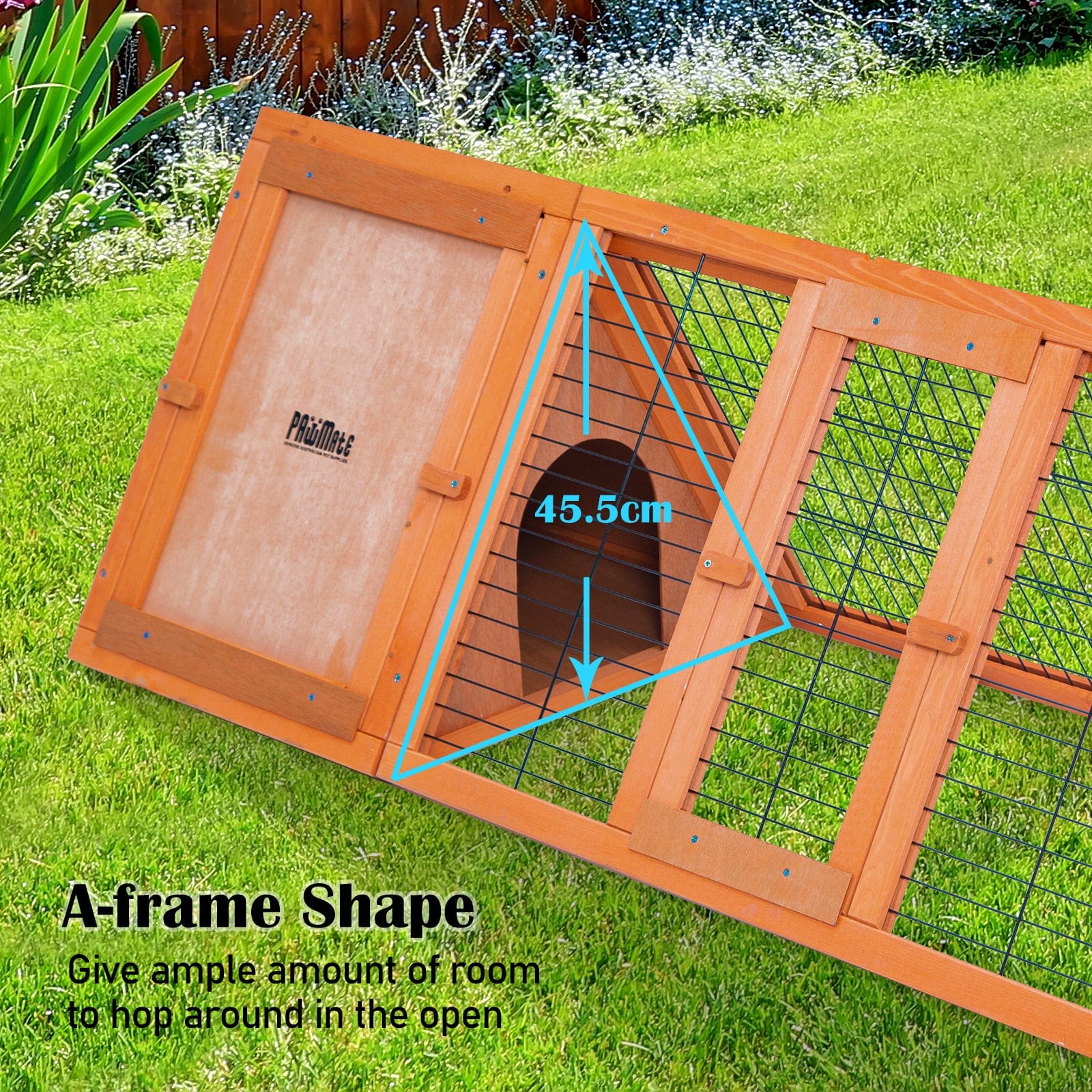 Spud Jax Petshop Rabbit Hutch Chicken Coop 118 x 50 x 45cm Triangle Cage Run Ester Pet Care