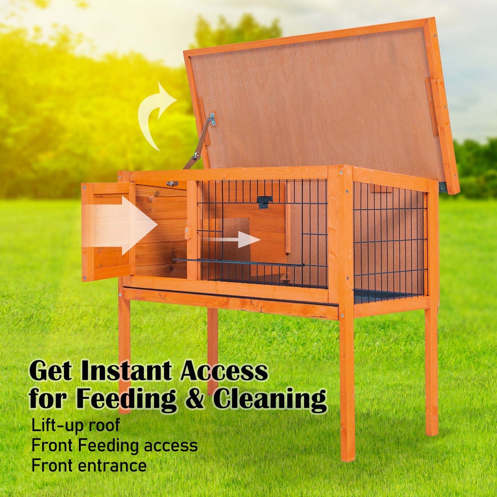 Spud Jax Petshop Rabbit Hutch Chicken Coop 91 x 45 x 70cm Free Standing Cage Run Eden Pet Care