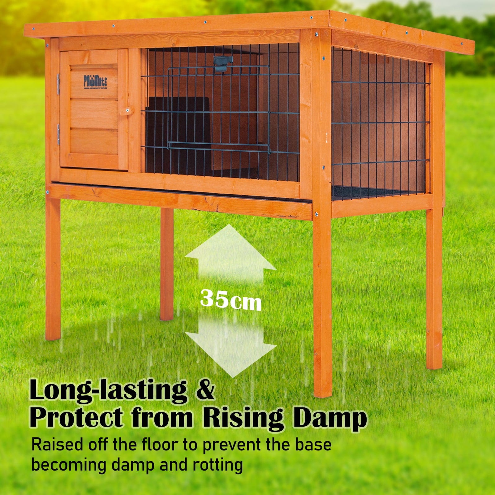 Spud Jax Petshop Rabbit Hutch Chicken Coop 91 x 45 x 70cm Free Standing Cage Run Eden Pet Care