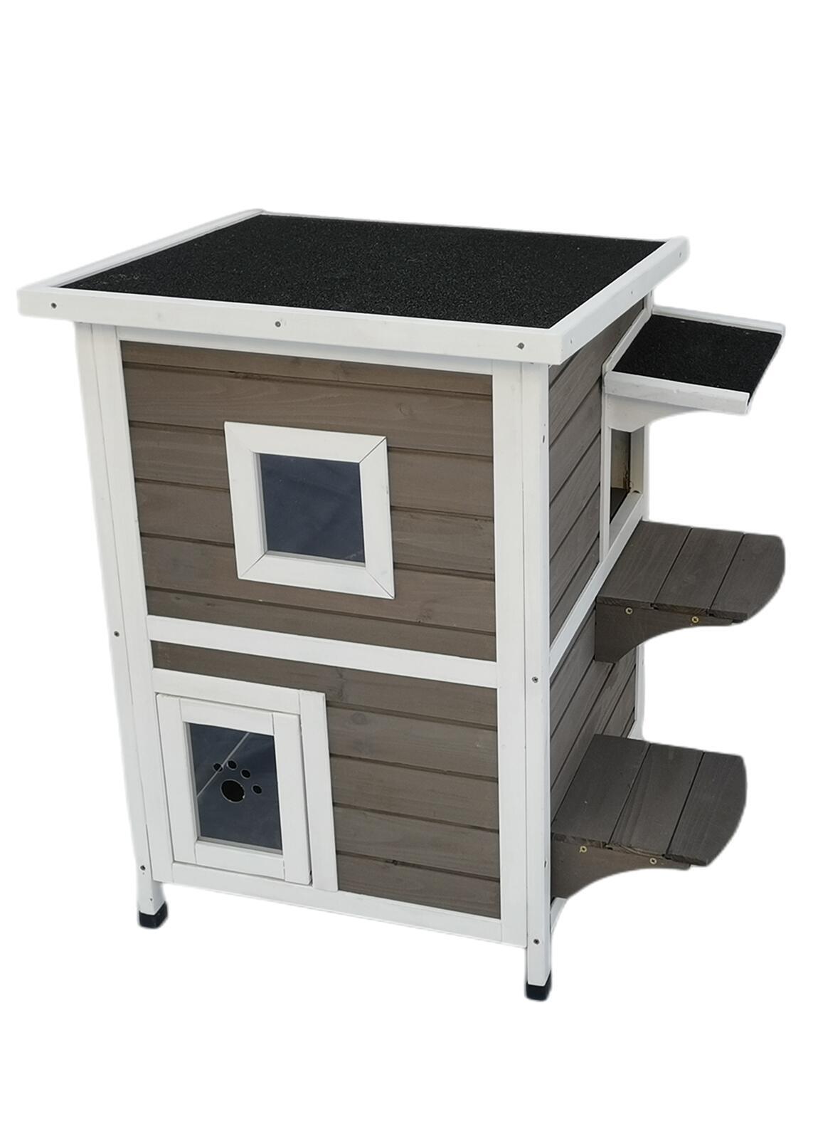 Spud Jax Petshop YES4PETS 2 Story Cat Shelter Condo with Escape Door Rainproof Kitty House Pet Care