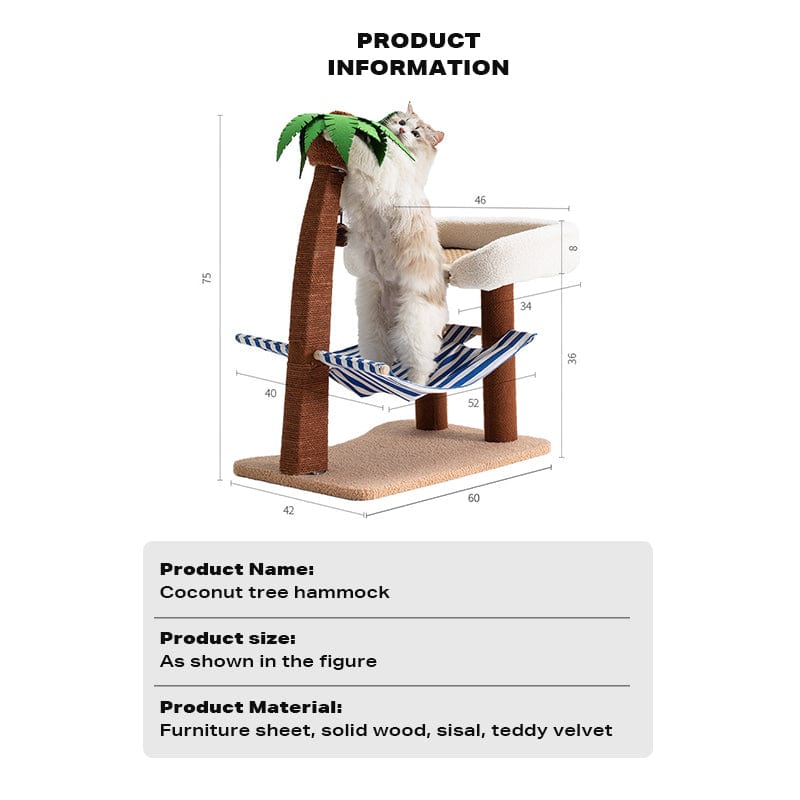 Spud Jax Petshop Wood coconut tree hammock cat bed dog bed cat scratching post toy pet nest Pet Care