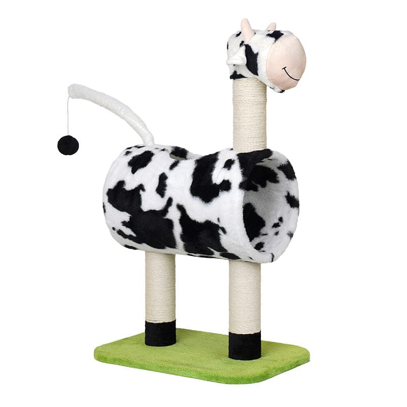 Spud Jax Petshop Cow Cat Tree Scratching Post Scratcher Tower Condo House Hanging Toys 86cm Condition: Brand New Pet Care