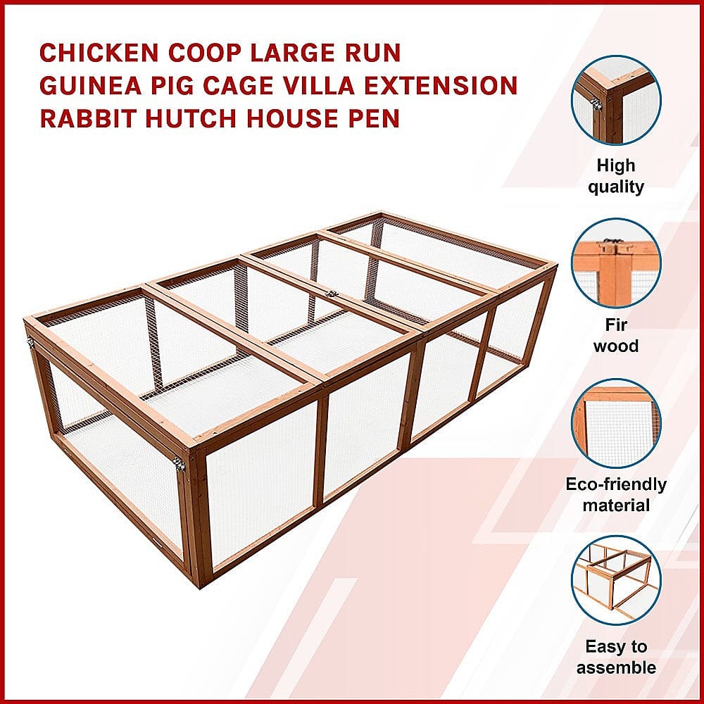 Spud Jax Petshop Chicken coop LARGE Run Guinea Pig Cage Villa Extension Rabbit hutch house pen Pet Care