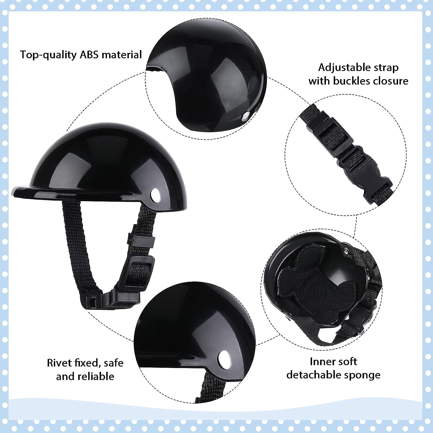 Spud Jax Petshop Dog Helmet Goggles, Small Size, Black Pet Care > Toys