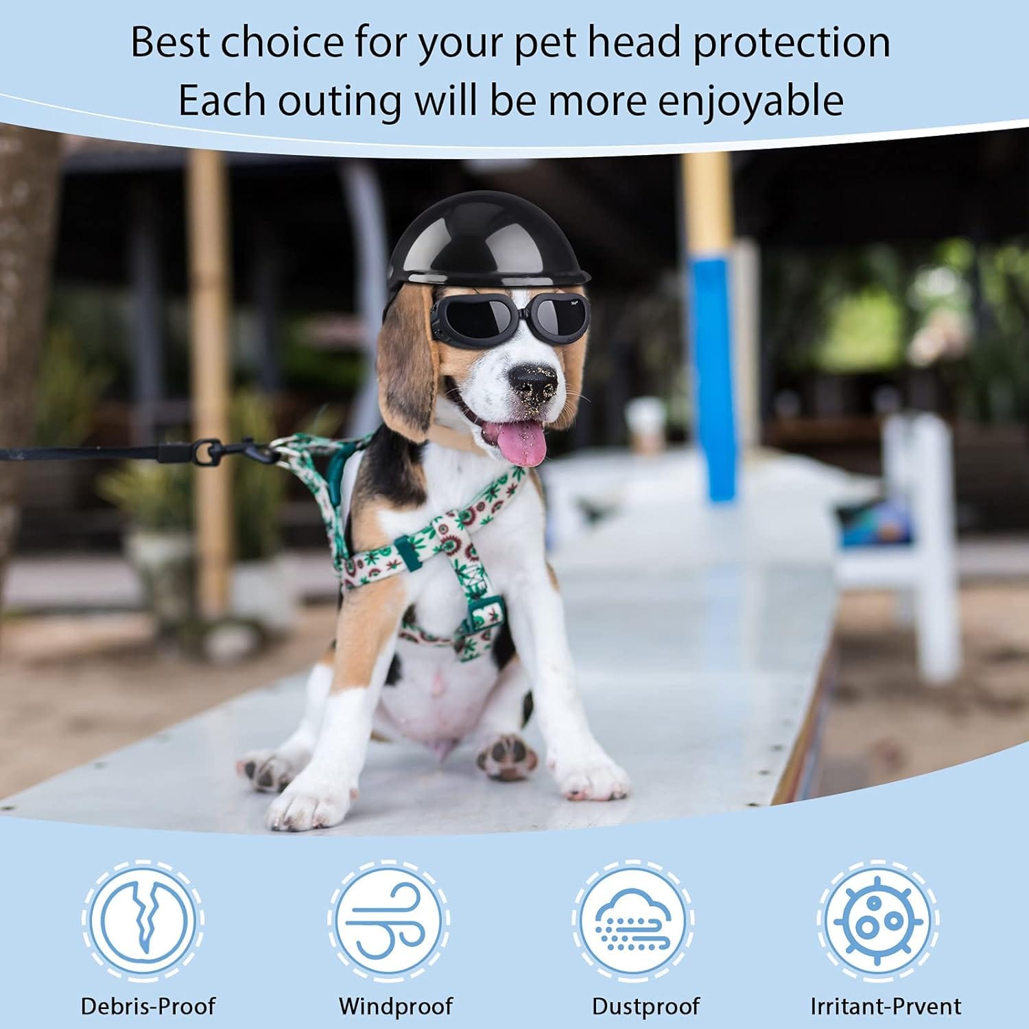 Spud Jax Petshop Dog Helmet Goggles, Small Size, Black Pet Care > Toys