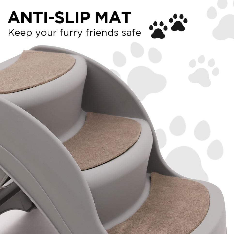 Spud Jax Petshop Furtastic 38cm Foldable Pet Stairs Ramp - Grey Pet Care