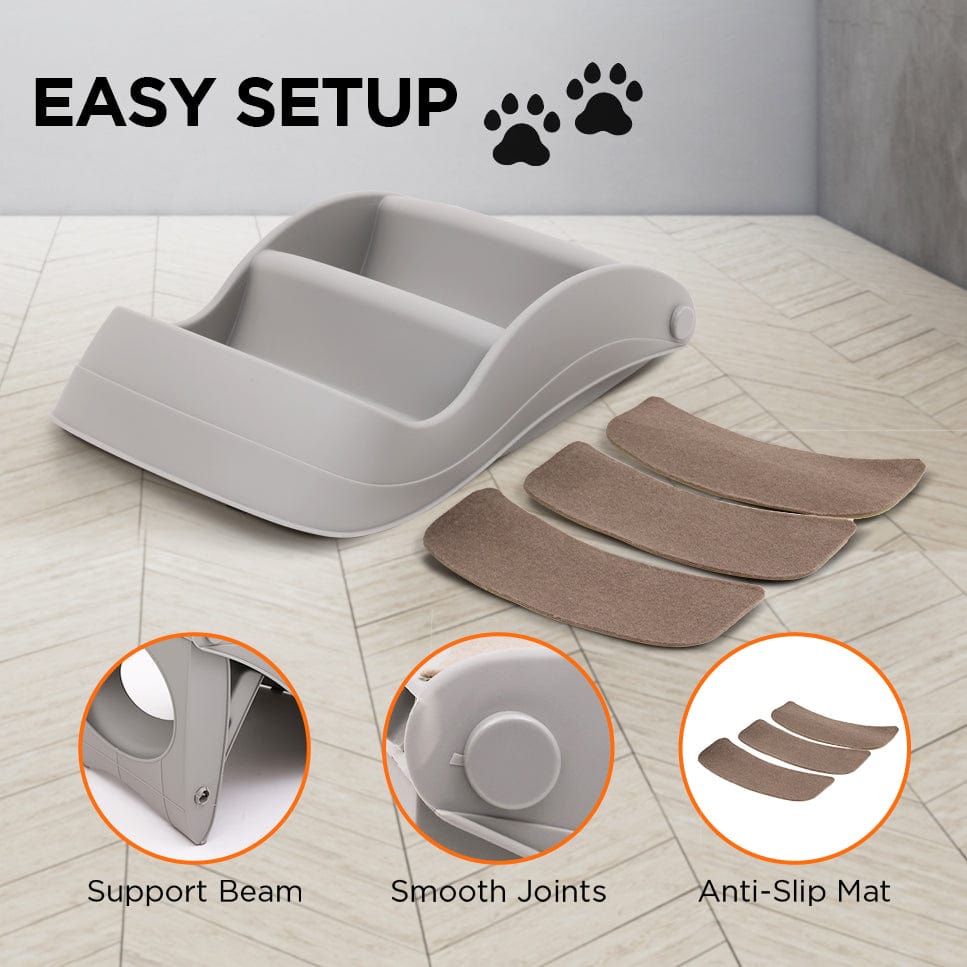 Spud Jax Petshop Furtastic 38cm Foldable Pet Stairs Ramp - Grey Pet Care