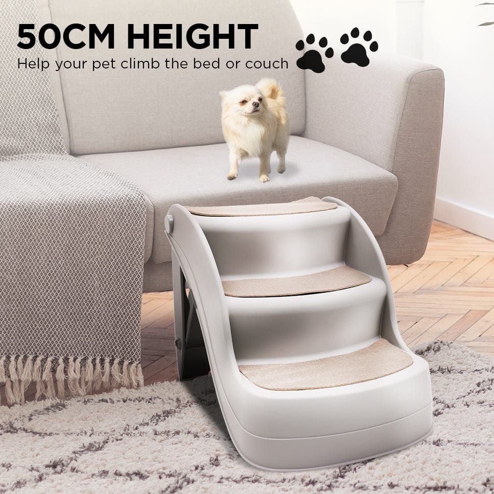 Spud Jax Petshop Furtastic 38cm Foldable Pet Stairs Ramp - Grey Pet Care