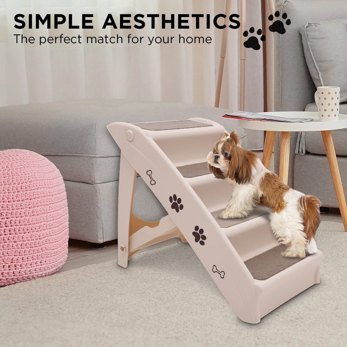 Spud Jax Petshop Furtastic 50cm Foldable Step Ladder Stairs Pet Care