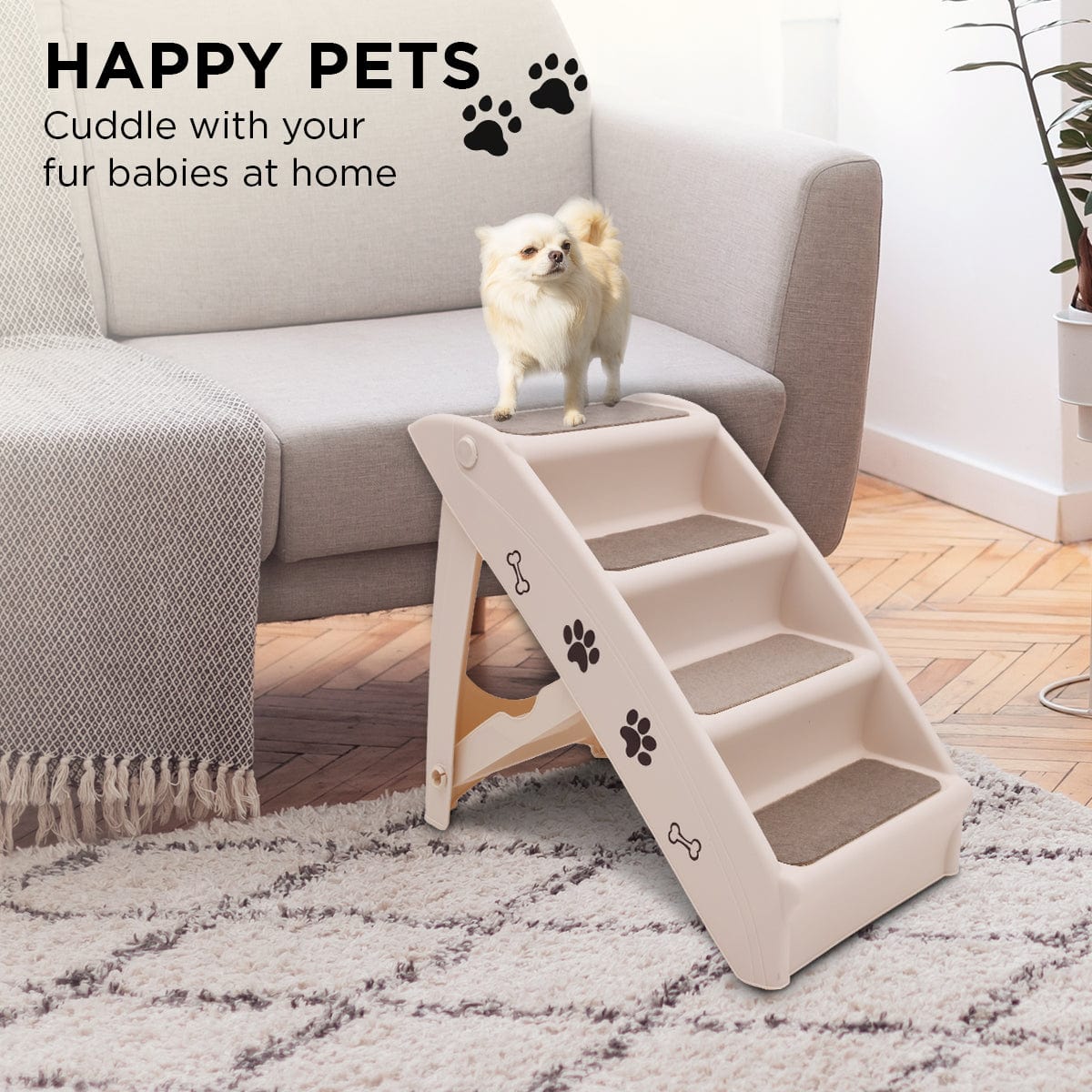 Spud Jax Petshop Furtastic 50cm Foldable Step Ladder Stairs Pet Care