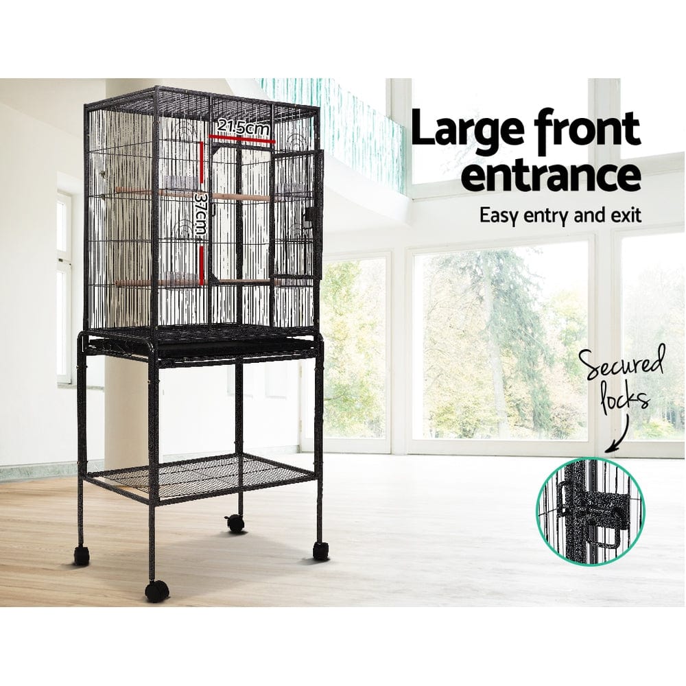 Spud Jax Petshop i.Pet Bird Cage Pet Cages Aviary 144CM Large Travel Stand Budgie Parrot Toys Pet Care