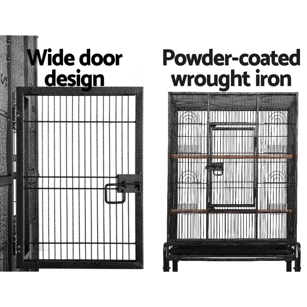 Spud Jax Petshop i.Pet Bird Cage Pet Cages Aviary 144CM Large Travel Stand Budgie Parrot Toys Pet Care