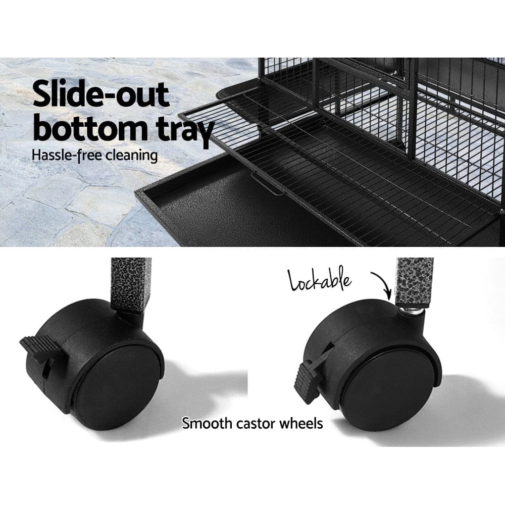 Spud Jax Petshop i.Pet Bird Cage Pet Cages Aviary 168CM Large Travel Stand Budgie Parrot Toys Pet Care