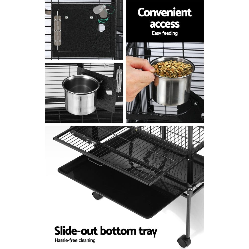 Spud Jax Petshop i.Pet Bird Cage Pet Cages Aviary 173CM Large Travel Stand Budgie Parrot Toys Pet Care