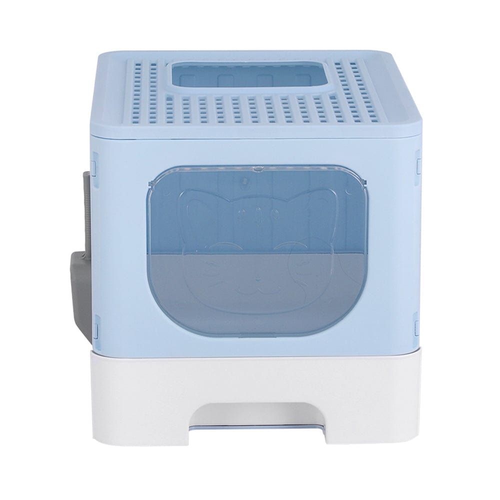 Spud Jax Petshop i.Pet Cat Litter Box Large Tray Kitty Toilet Enclosed Hooded Foldable Scoop Blue Pet Care > Cat Supplies
