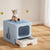Spud Jax Petshop i.Pet Cat Litter Box Large Tray Kitty Toilet Enclosed Hooded Foldable Scoop Blue Pet Care > Cat Supplies