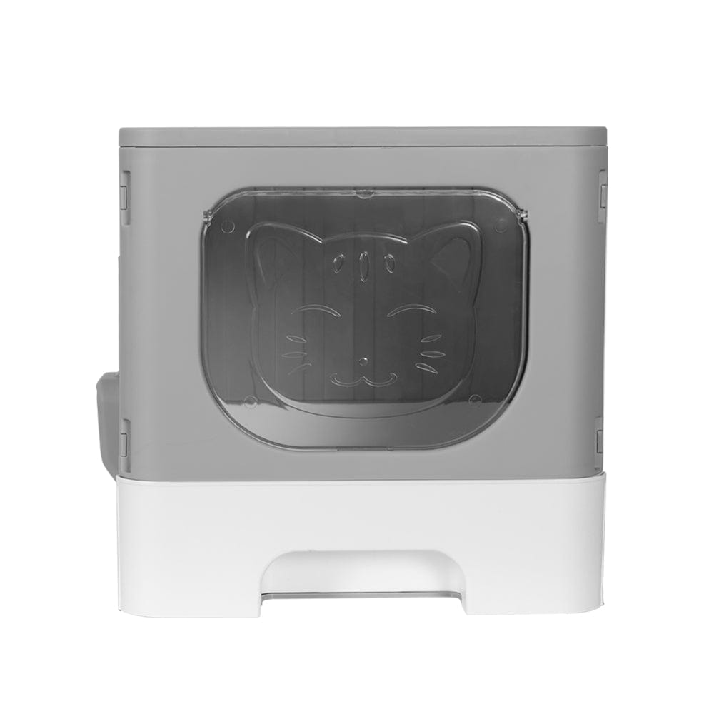 Spud Jax Petshop i.Pet Cat Litter Box Large Tray Kitty Toilet Enclosed Hooded Foldable Scoop Grey Pet Care > Cat Supplies