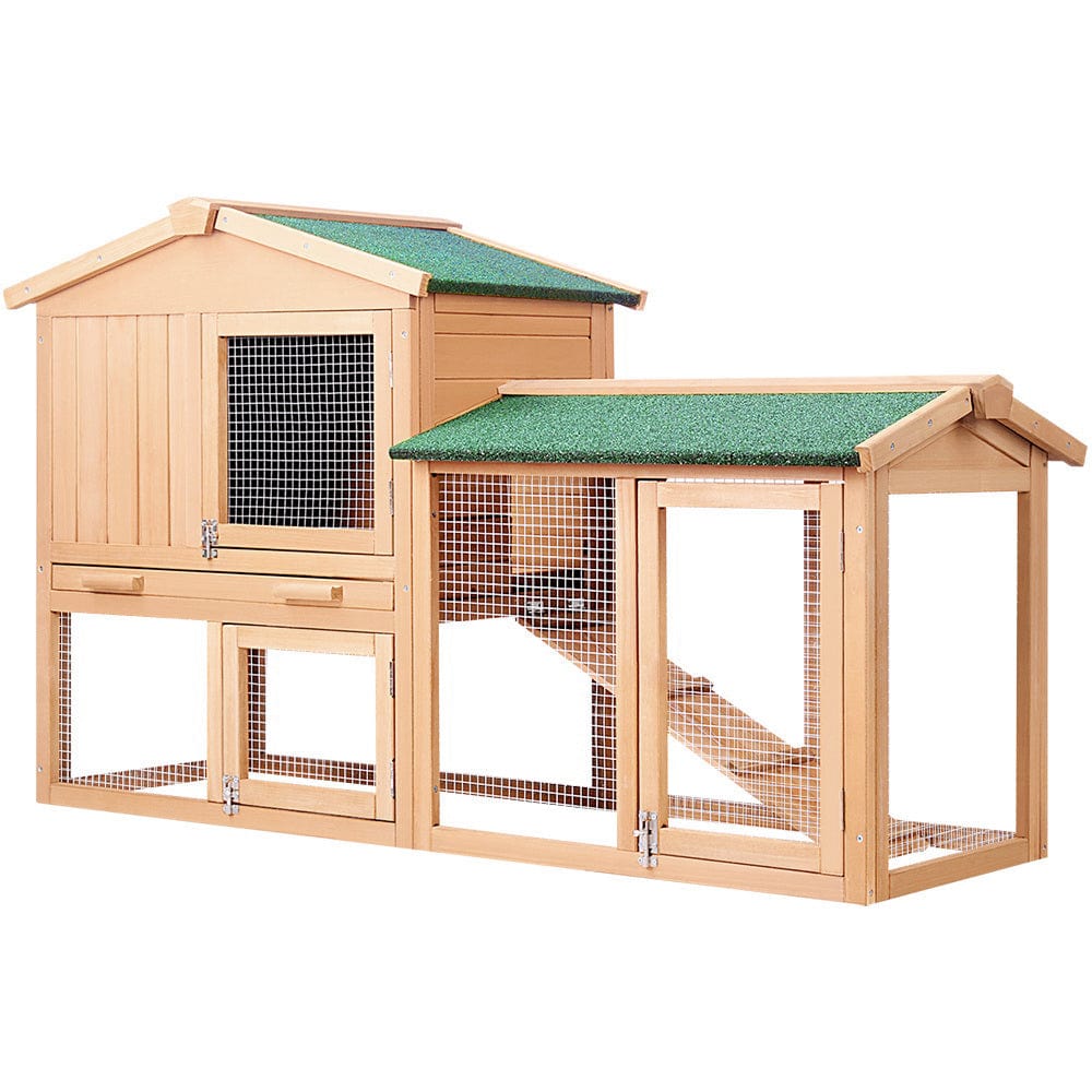 Spud Jax Petshop i.Pet Chicken Coop Rabbit Hutch 138cm Wide Wooden Pet Hutch Pet Care