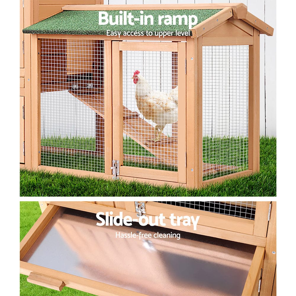 Spud Jax Petshop i.Pet Chicken Coop Rabbit Hutch 138cm Wide Wooden Pet Hutch Pet Care
