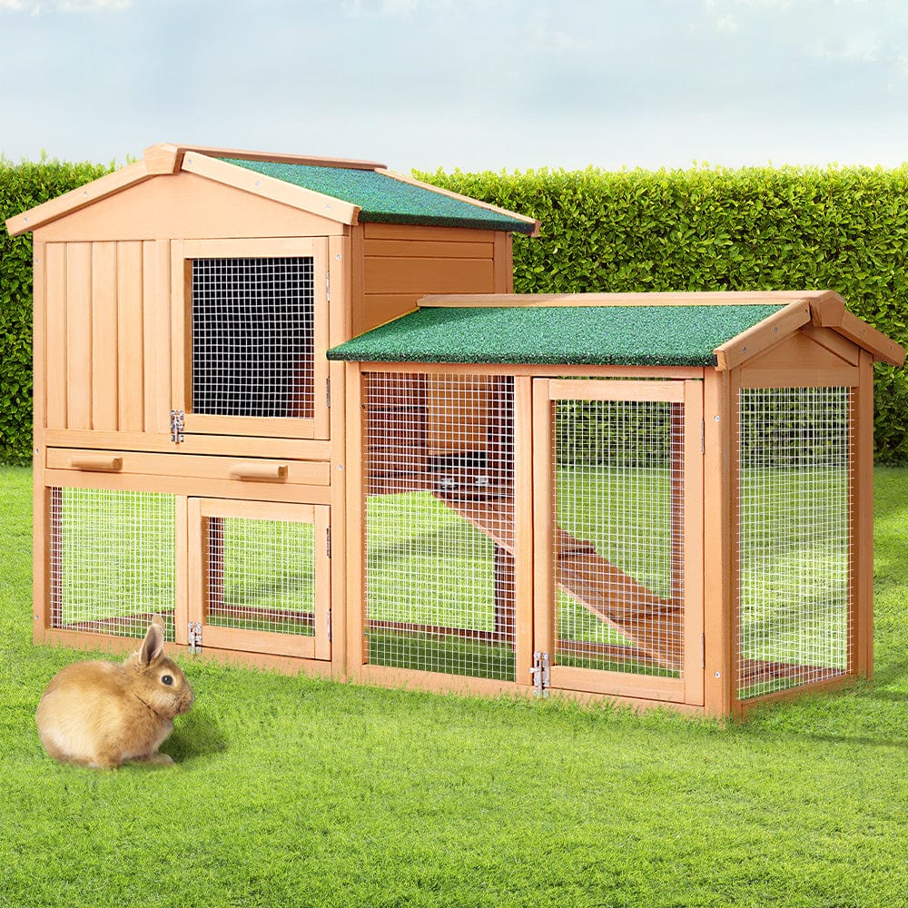 Spud Jax Petshop i.Pet Chicken Coop Rabbit Hutch 138cm Wide Wooden Pet Hutch Pet Care