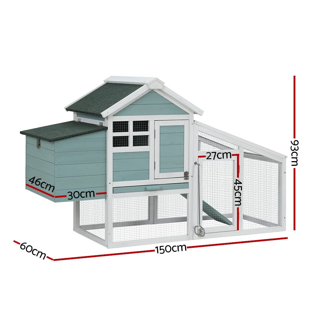 Spud Jax Petshop i.Pet Chicken Coop Rabbit Hutch Large House Run Cage Wooden Outdoor Pet Hutch Pet Care