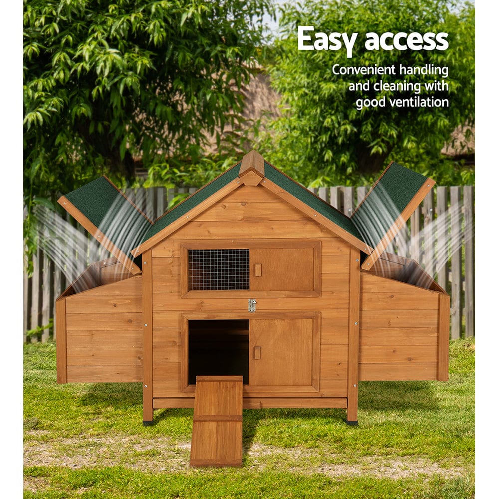 Spud Jax Petshop i.Pet Chicken Coop Large Rabbit Hutch House Run Cage Wooden Outdoor Pet Hutch Pet Care
