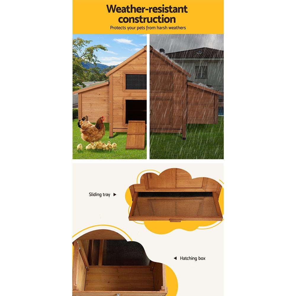 Spud Jax Petshop i.Pet Chicken Coop Large Rabbit Hutch House Run Cage Wooden Outdoor Pet Hutch Pet Care