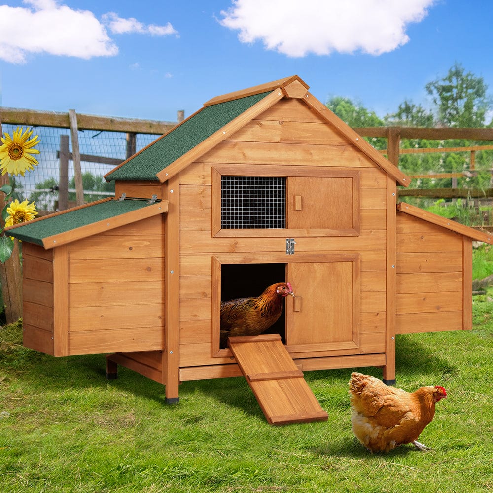Spud Jax Petshop i.Pet Chicken Coop Large Rabbit Hutch House Run Cage Wooden Outdoor Pet Hutch Pet Care