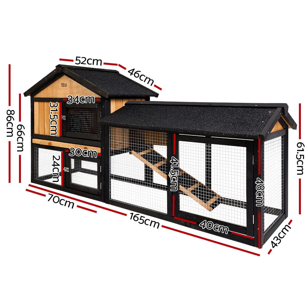 Spud Jax Petshop i.Pet Chicken Coop Rabbit Hutch Wooden Cage Pet Hutch 165cm x 52cm x 86cm Pet Care