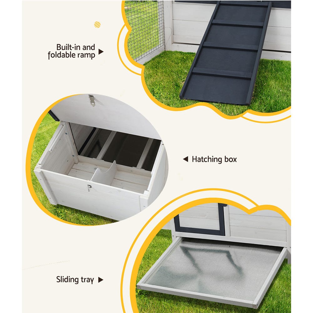 Spud Jax Petshop i.Pet Chicken Coop Rabbit Hutch Large House Run Cage XL Pet Hutch Bunny Wooden Pet Care