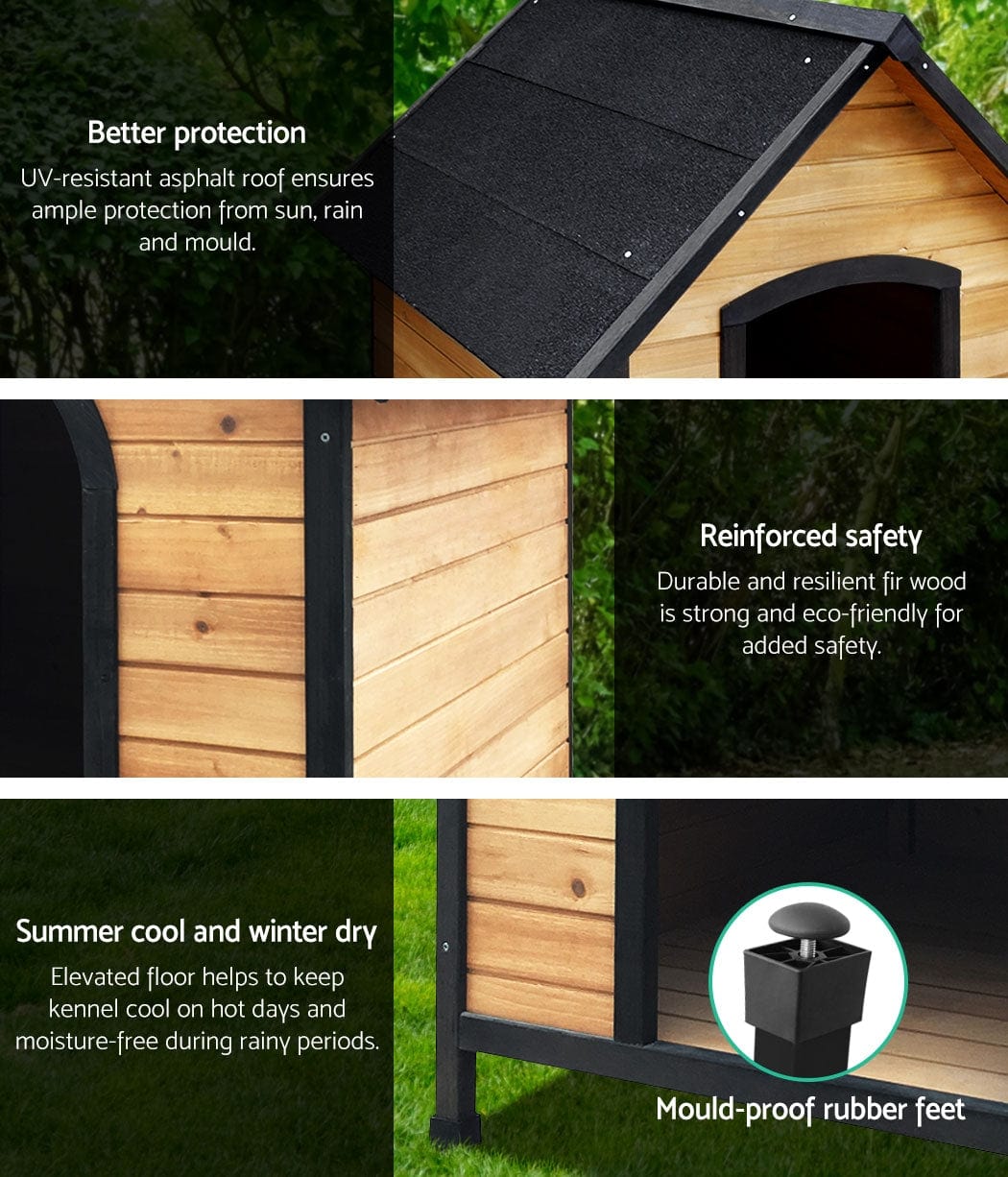 Spud Jax Petshop i.Pet Dog Kennel House Extra Large Outdoor Wooden Pet House Puppy XL Pet Care