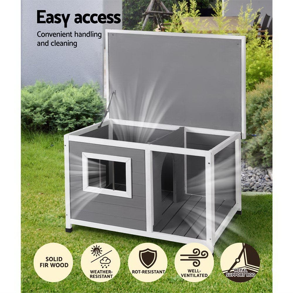 Spud Jax Petshop i.Pet Dog Kennel House Large Wooden Outdoor Pet Kennels Indoor Puppy Cabin Log Pet Care