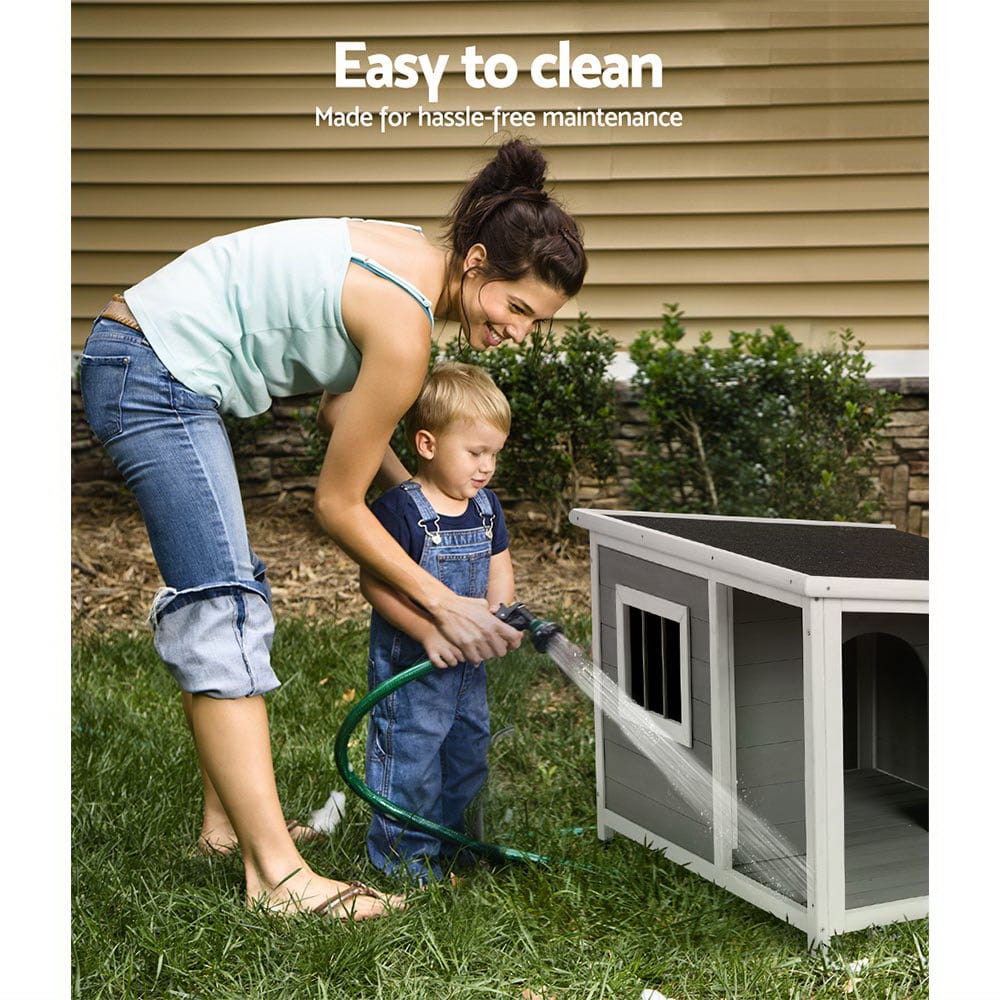 Spud Jax Petshop i.Pet Dog Kennel House Large Wooden Outdoor Pet Kennels Indoor Puppy Cabin Log Pet Care