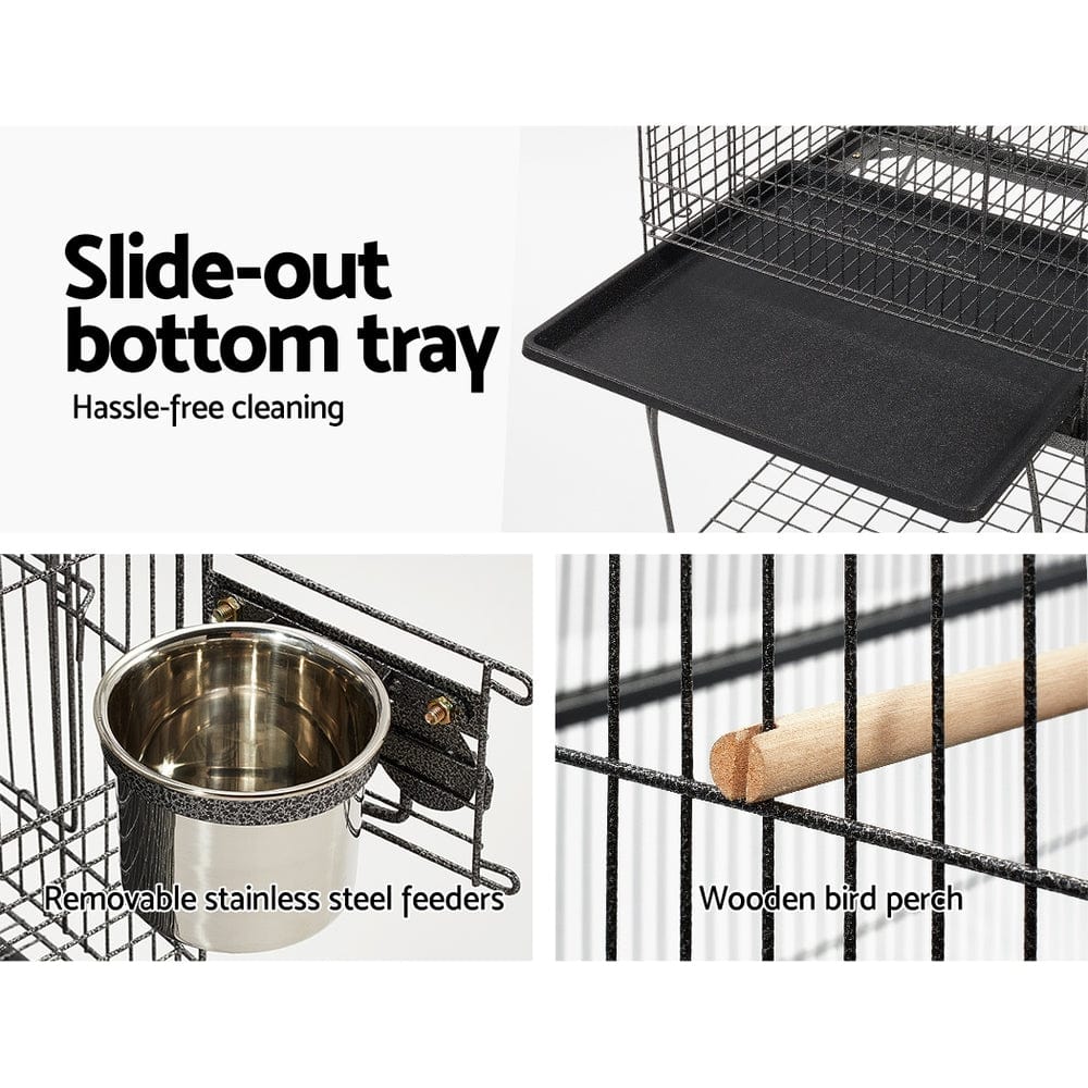 Spud Jax Petshop i.Pet Large Bird Cage with Perch - Black Pet Care