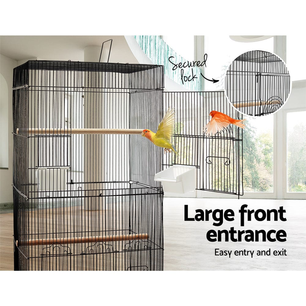 Spud Jax Petshop i.Pet Medium Bird Cage with Perch - Black Pet Care
