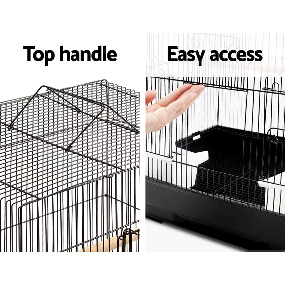 Spud Jax Petshop i.Pet Medium Bird Cage with Perch - Black Pet Care