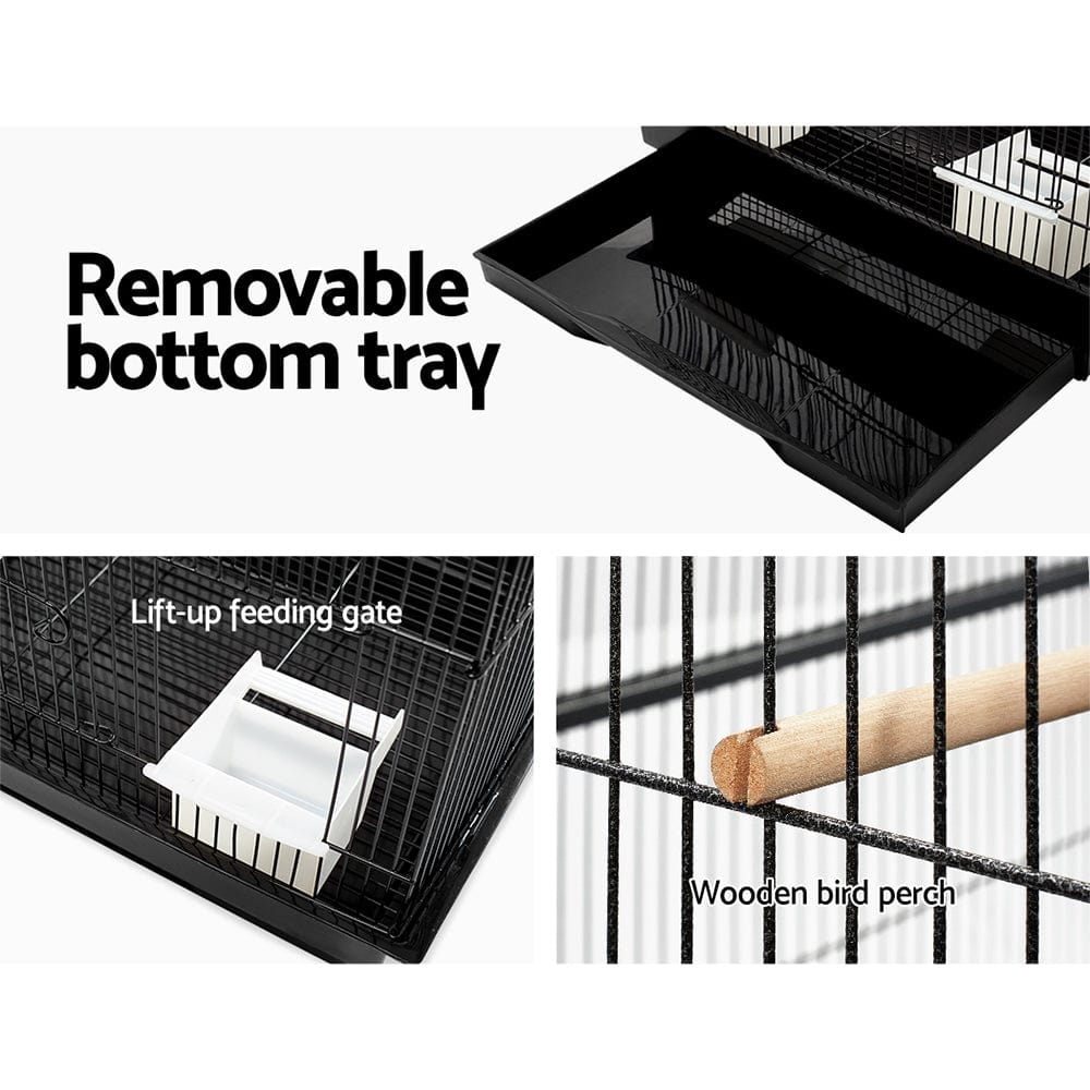 Spud Jax Petshop i.Pet Medium Bird Cage with Perch - Black Pet Care