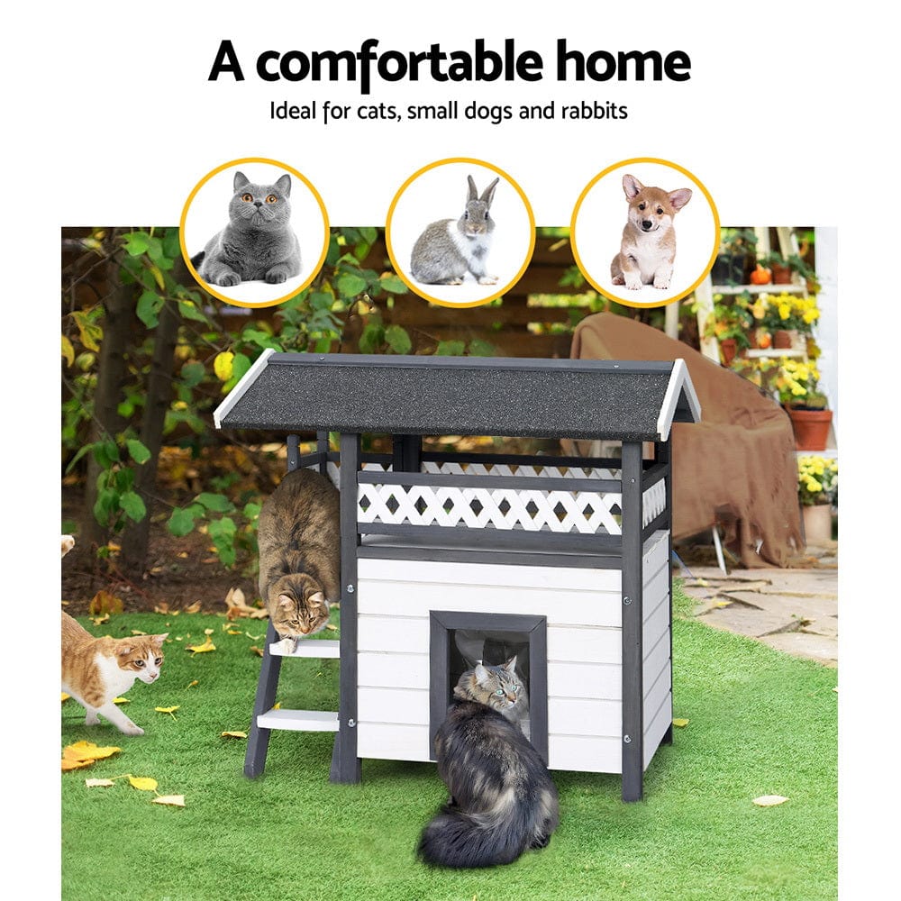 Spud Jax Petshop i.Pet Rabbit Hutch Cat House Shelter Outdoor Wooden Small Dog Pet Houses Kennel Pet Care