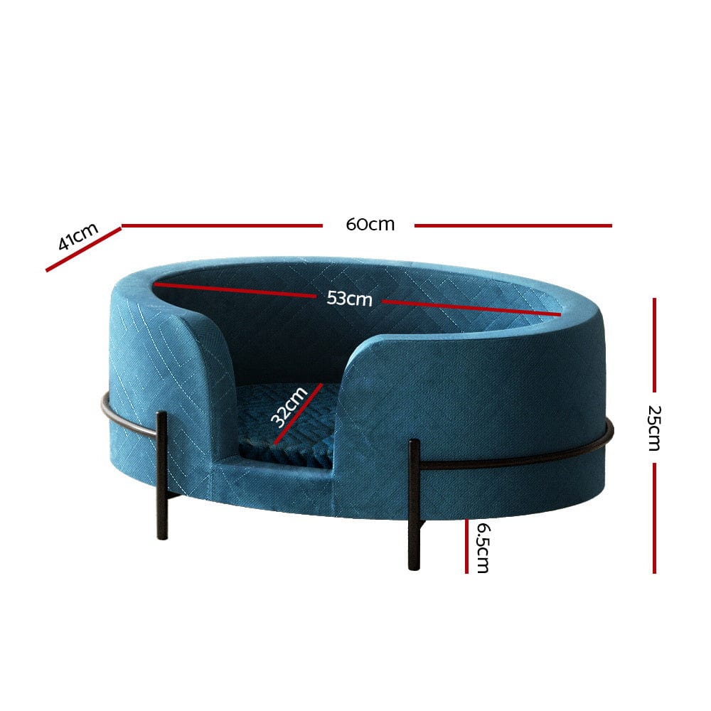Spud Jax Petshop i.Pet Pet Bed Dog Sofa Lounge Cat Calming Couch Raised Blue Pet Care > Dog Supplies