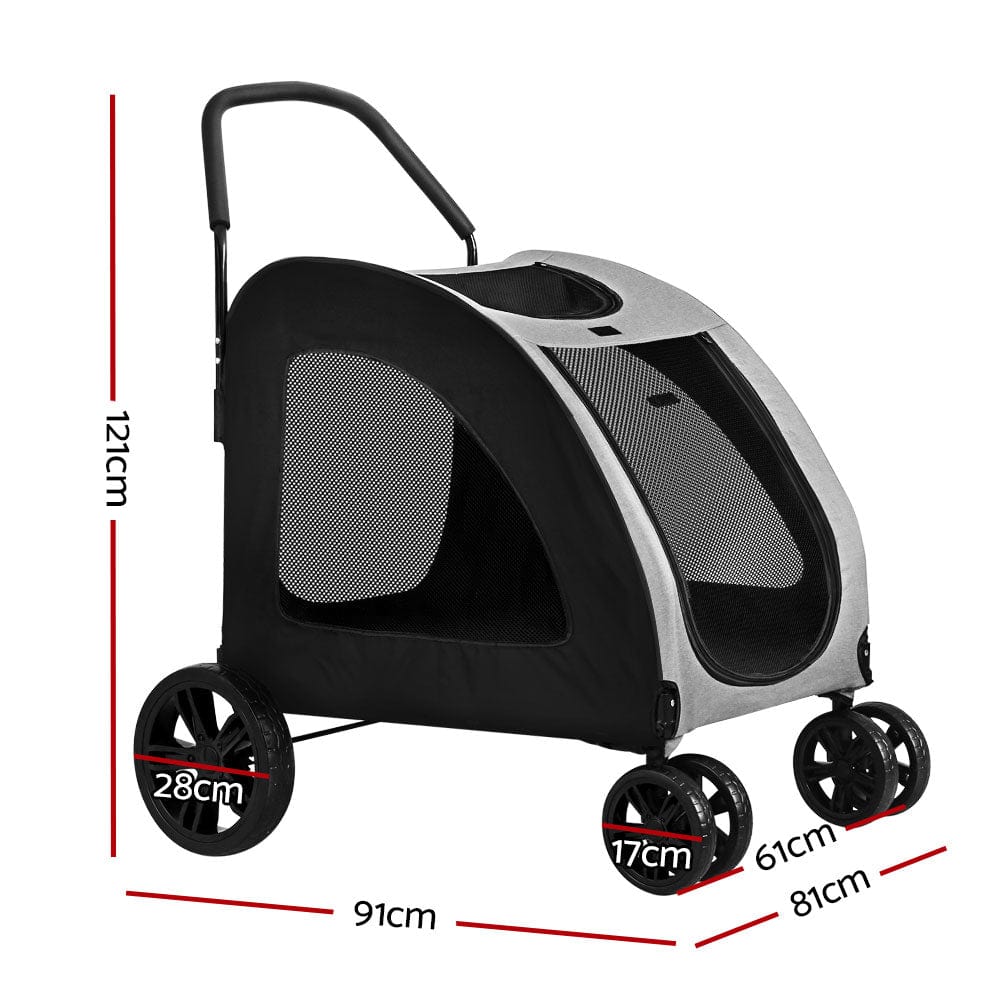 Spud Jax Petshop i.Pet Pet Dog Stroller Pram Large Carrier Cat Travel Foldable Strollers 4 Wheels Pet Care