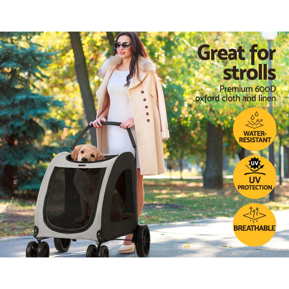 Spud Jax Petshop i.Pet Pet Dog Stroller Pram Large Carrier Cat Travel Foldable Strollers 4 Wheels Pet Care