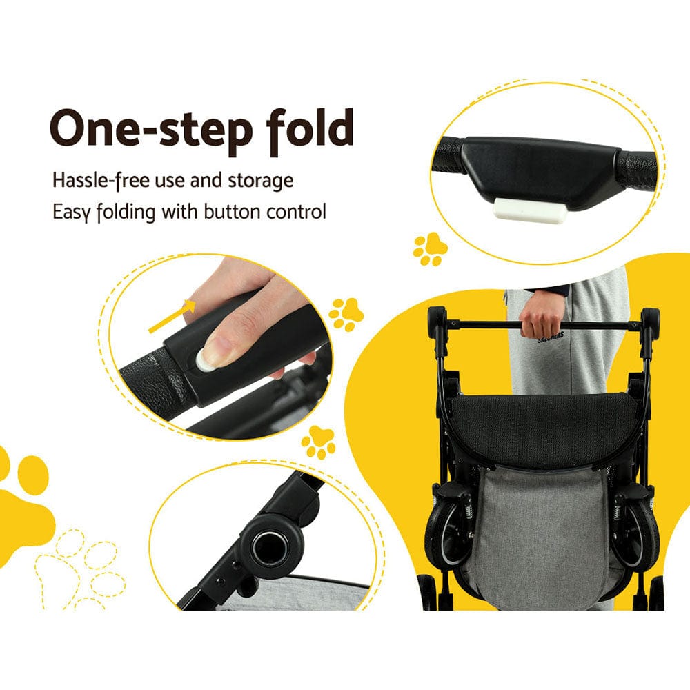 Spud Jax Petshop i.Pet Pet Stroller Pram Large Dog Cat Carrier Travel Pushchair Foldable 4 Wheels Pet Care