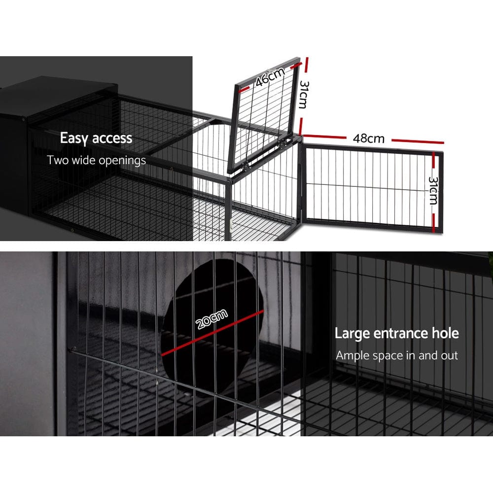 Spud Jax Petshop i.Pet Rabbit Cage Hutch Cages Indoor Outdoor Hamster Enclosure Pet Metal Carrier 122CM Length Pet Care