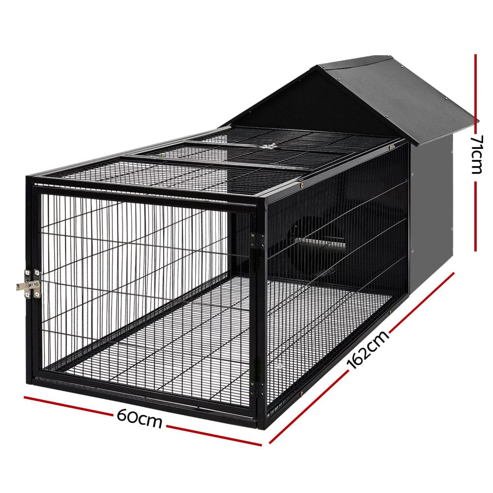 Spud Jax Petshop i.Pet Rabbit Cage Hutch Cages Indoor Outdoor Hamster Enclosure Pet Metal Carrier 162CM Length Pet Care