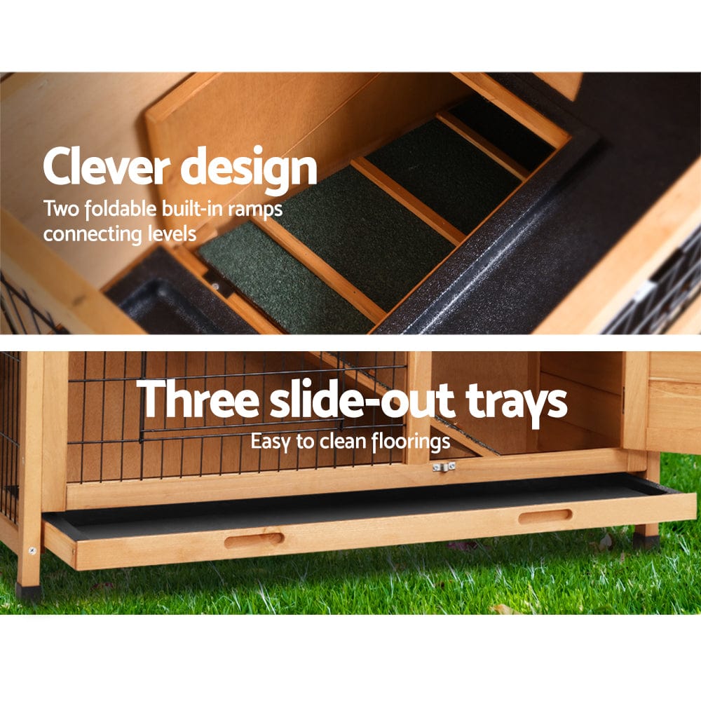 Spud Jax Petshop i.Pet Rabbit Hutch Wooden Cage Pet hutch Chicken Coop 91.5cm x 46cm x 116.5cm Pet Care