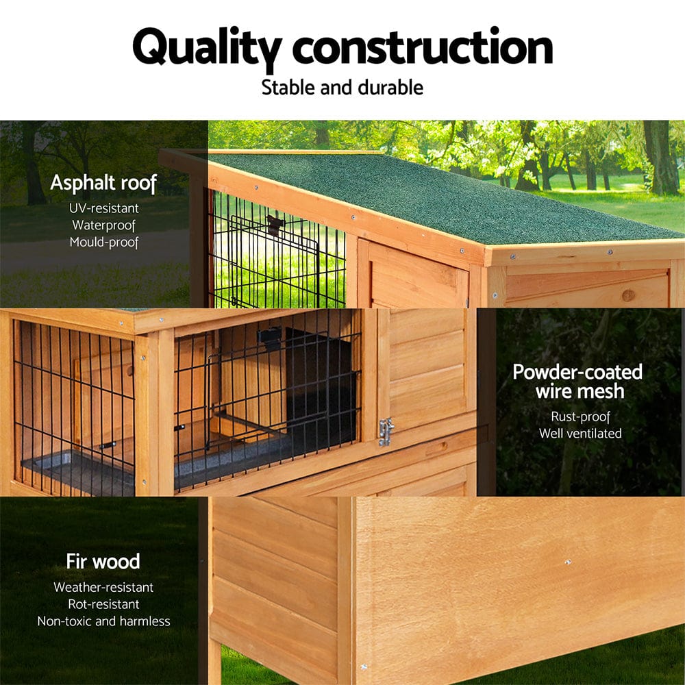 Spud Jax Petshop i.Pet Rabbit Hutch Wooden Cage Pet hutch Chicken Coop 91.5cm x 46cm x 116.5cm Pet Care