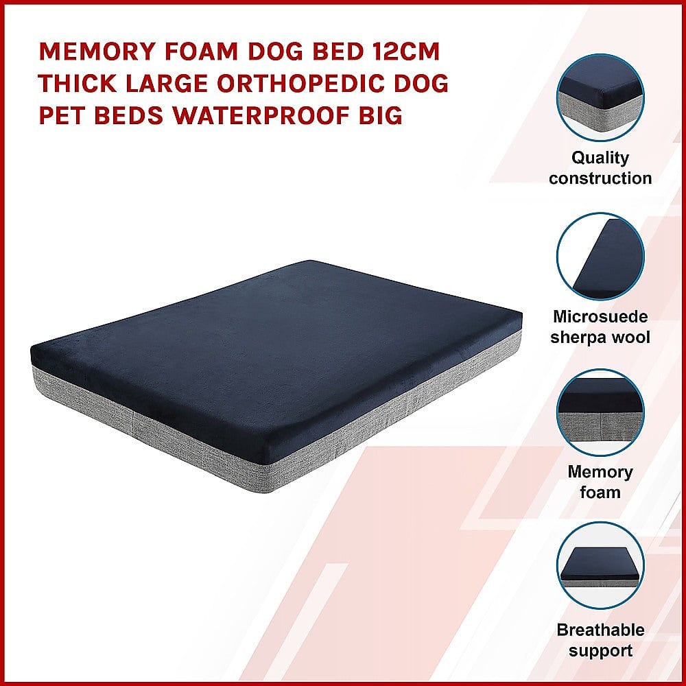 Spud Jax Petshop Memory Foam Dog Bed 12CM Thick Large Orthopedic Dog Pet Beds Waterproof Big Pet Care > Cleaning & Maintenance