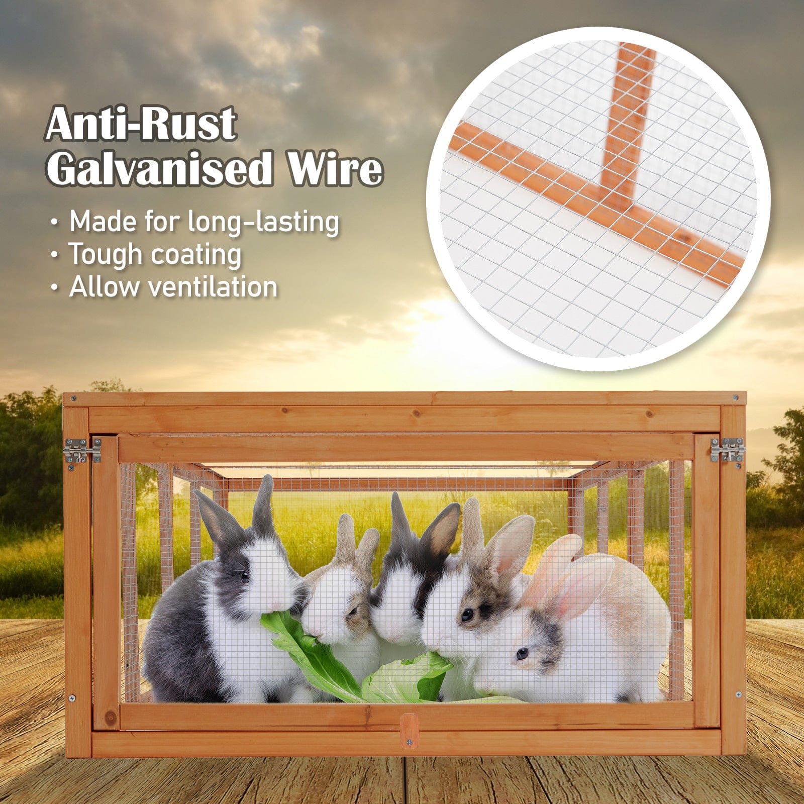 Spud Jax Petshop Paw Mate Chicken Coop Rabbit Hutch Extension Run 180 x 90 x 48cm Runey Pet Care