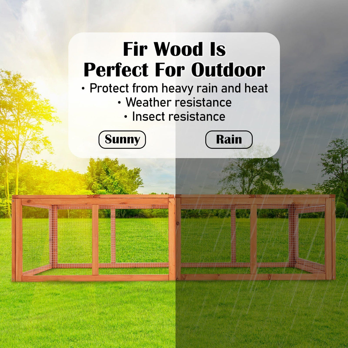 Spud Jax Petshop Paw Mate Chicken Coop Rabbit Hutch Extension Run 180 x 90 x 48cm Runey Pet Care