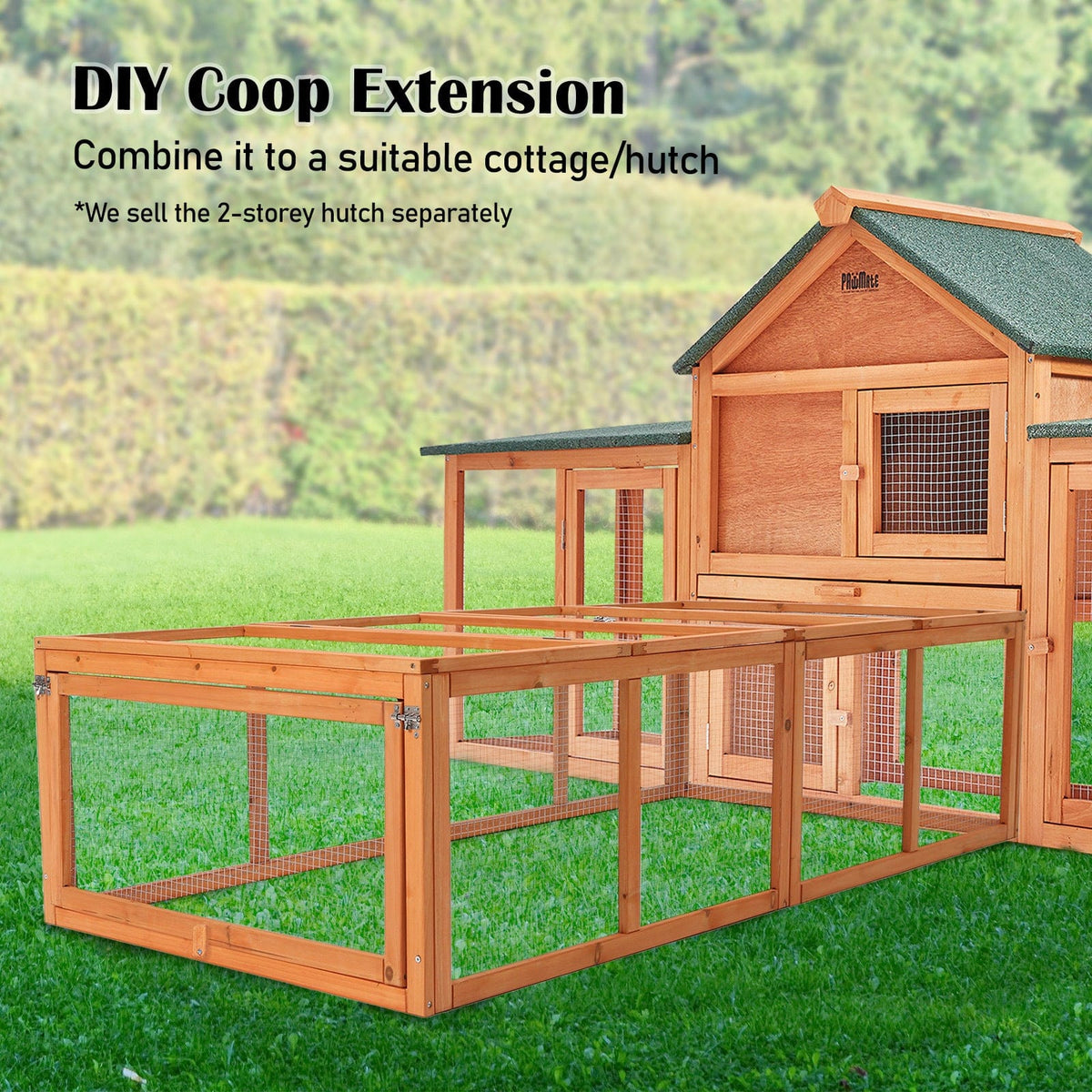 Spud Jax Petshop Paw Mate Chicken Coop Rabbit Hutch Extension Run 180 x 90 x 48cm Runey Pet Care